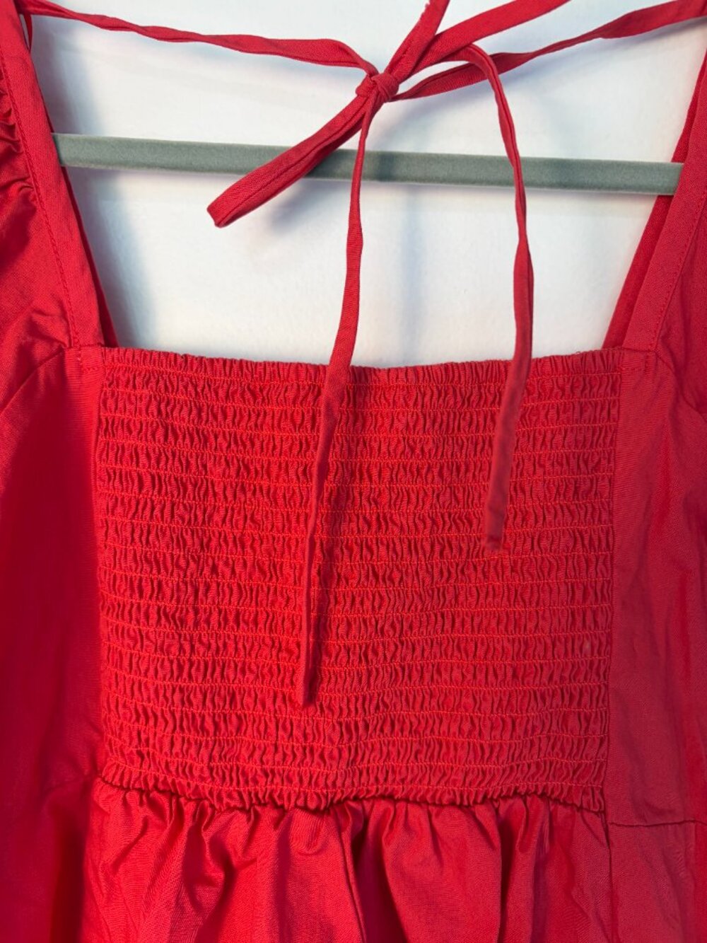 Draper James Vibrant Red Puff Sleeve Square Neckline Babydoll Dress - Picture 5 of 6
